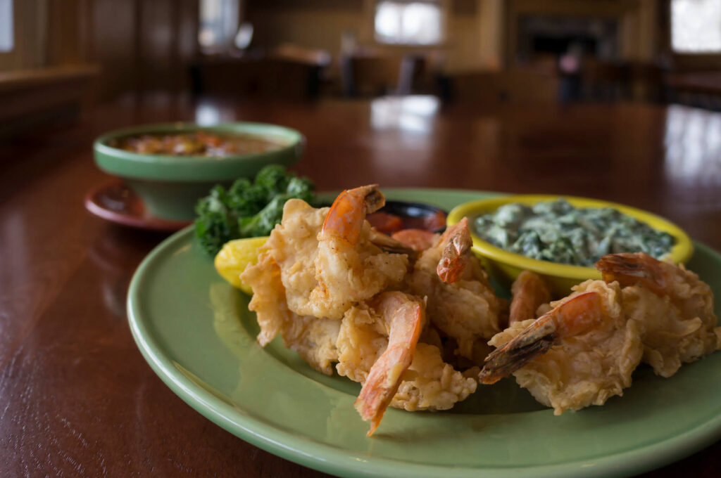 Coconut Shrimp and bowl of soup