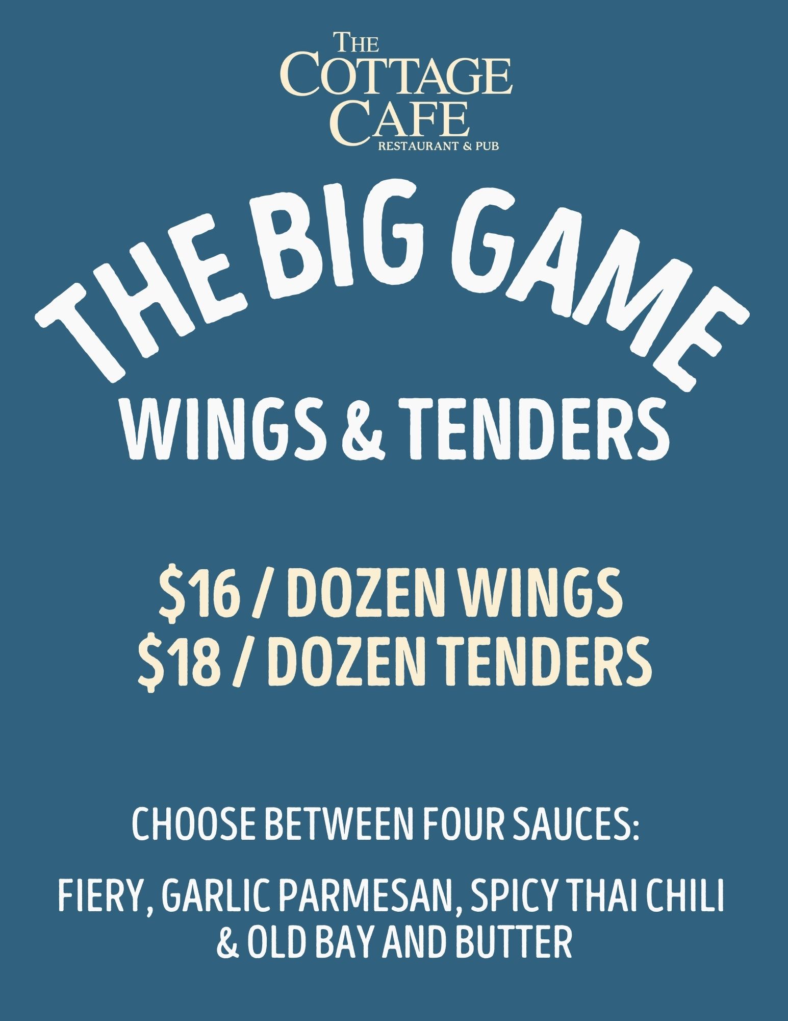 Big game menu